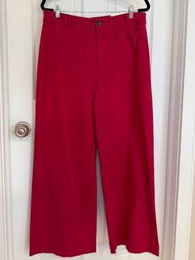 Loft Palmer Wide Leg Berry Pants Trouser Bottoms Size 12 NEW NWT